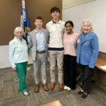 Four area high school seniors were honored on March 16 at the Baton Rouge Chapter of the Daughters of the American Revolution's monthly meeting. Shown are, from left, Jean Hamilton Chaudoir, Alex Michael Klumpp, Maximos 'Max' Nextarious Tsolaskis, Razia Kylee Rosebrook and Alice Wynn Welch Fresina.