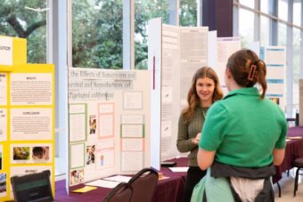 High school students present their projects at the Louisiana Region VII Science and Engineering Fair on Wednesday, March 4, 2026, at the LSU Student Union in Baton Rouge, La.